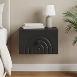 vidaXL Cabinet de chevet mural avec tiroir Noir 33 x 34 5 x 20 cm