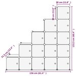 vidaXL Cubes de rangement 15 Pièces avec portes Noir PP