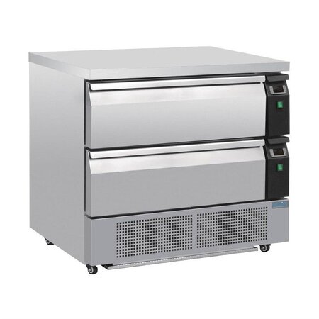 Soubassement réfrigéré professionnel 1 ou 2 tiroir  - polar - r290 - acier inoxydable4 x 1/178 x700xmm