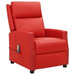 vidaXL Fauteuil de massage Rouge Similicuir