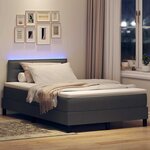 vidaXL Lit à ressorts avec matelas Gris foncé 120 x 190 cm tissu