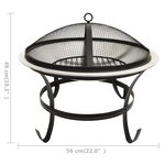 vidaXL Foyer et barbecue avec tisonnier 2 en 1 56x56x49 cm Inox