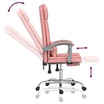vidaXL Fauteuil de massage inclinable de bureau Rose Similicuir