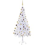 vidaXL Arbre de Noël artificiel pré-éclairé/boules 180 cm 620 branches