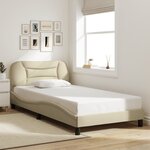vidaXL Cadre de lit sans matelas crème 100x200 cm tissu