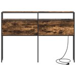 vidaXL Tête de lit de rangement Chêne fumé 120 cm Bois d'ingénierie