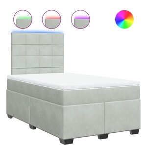 vidaXL Sommier à lattes de lit et matelas Gris clair 120x200cm Velours
