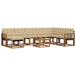 vidaXL Ensemble de canapés d'extérieur 9 pc Naturel et Beige