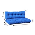 Set 2 coussins palette d'extérieur riou bleu polyester 120 x 80 x 15 cm