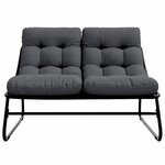 vidaXL Mobilier de jardin avec coussin Noir 110 x 80 x 71cm Métal