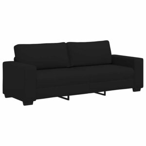 vidaXL Canapé à 3 places noir 220x77x82 cm tissu