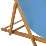 vidaXL Chaise de terrasse Teck 56x105x96 cm Bleu