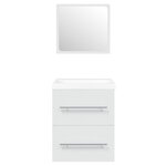 vidaXL Meuble lavabo avec bassin intégré Blanc Bois d'ingénierie