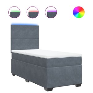 vidaXL Sommier à lattes de lit avec matelas Gris foncé 100x200 cm