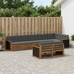 vidaXL Ensemble de canapés d'extérieur 8 Pièces Naturel et Anthracite