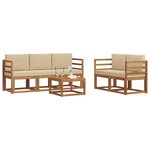 vidaXL Ensemble de canapés d'extérieur 6 Pièces Naturel et Beige