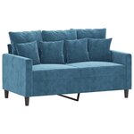 vidaXL Ensemble de canapés 3 Pièces avec coussins Bleu Velours
