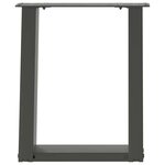 vidaXL Pieds de table basse en U 2 pièces Anthracite 28 x (42-43) cm Acier