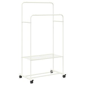 vidaXL Porte-vêtements avec étagère avec roue Blanc 80 x 53 x 156 cm