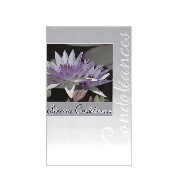 Carte de voeux - condoléances - sincères condoléances - nénuphar