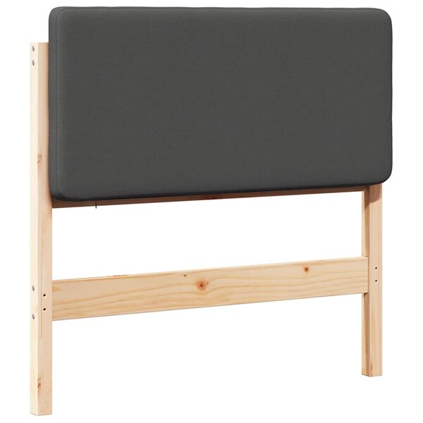 vidaXL Tête de lit capitonnée Brun et gris foncé 75 cm Pin massif