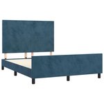 vidaXL Cadre de lit avec tête de lit Bleu foncé 140x200 cm Velours