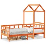 vidaXL Lit de jour avec toit cire marron 80x200 cm bois massif de pin