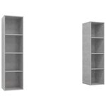 vidaXL Meubles TV muraux 2 Pièces Gris béton Bois d'ingénierie