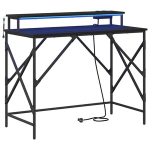 vidaXL Bureau Chêne noir 100 x 50 x 86.5 cm Bois d'ingénierie