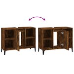 vidaXL Meuble d'évier chêne fumé 80x33x60 cm bois d'ingénierie