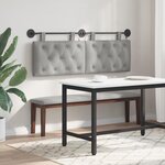 vidaXL Tête de lit suspendue Avec lumière LED Gris clair Velours