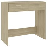 Bureau table poste de travail meuble d'ordinateur informatique étude chêne sonoma 80 x 40 x 75 cm Aggloméré brun 02_0023659