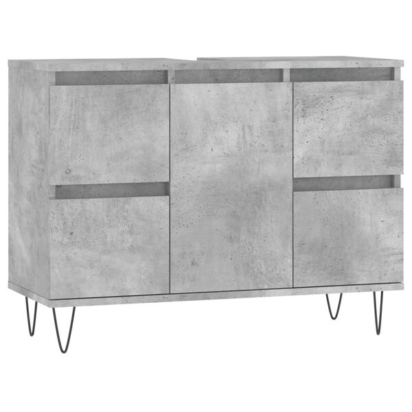 vidaXL Armoire salle de bain gris béton 80x33x60cm bois d'ingénierie