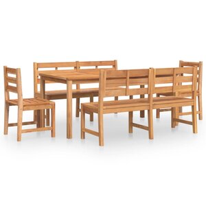 vidaXL Ensemble à manger de jardin 5Pièces Bois de teck massif