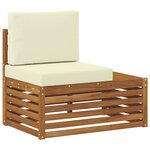 vidaXL Ensemble de canapés d'extérieur avec coussin Naturel et Crème
