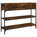 vidaXL Table console chêne fumé 100x25x75 cm bois d'ingénierie