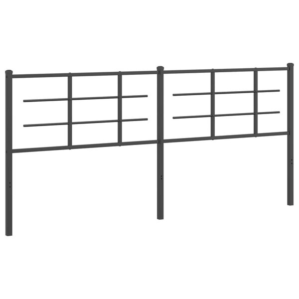 vidaXL Tête de lit métal noir 200 cm