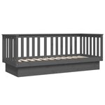 vidaXL Lit de jour sans matelas gris 90x190 cm bois de pin massif