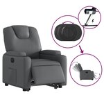 vidaXL Fauteuil inclinable électrique gris similicuir
