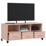 vidaXL Meuble TV rose 100 5x39x43 5 cm acier