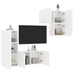 vidaXL Unités murales TV 4 Pièces blanc bois d'ingénierie