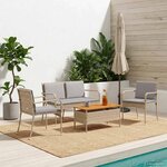 vidaXL Ensemble de jardin Beige polyrotin