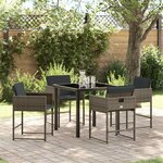 vidaXL Ensemble de salle à manger pour jardin 5 Pièces Gris polyrotin