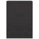 vidaXL Buffet haut noir 67x39x95 cm acier