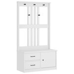 vidaXL Portemanteau SANDNES blanc 87x40x159 5 cm bois massif pin