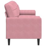 vidaXL Canapé 3 places avec oreillers décoratifs rose 210 cm velours