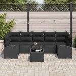 vidaXL Ensemble de canapé de jardin Noir 55 x 55 x 37 cm polyrotin