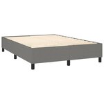 vidaXL Sommier à lattes de lit avec matelas Gris foncé 140x190cm Tissu