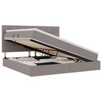 vidaXL Lit de rangement LED avec matelas Taupe 200 x 200 cm Tissu