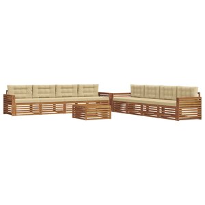vidaXL Ensemble de canapés d'extérieur 9 Pièces Naturel et Beige